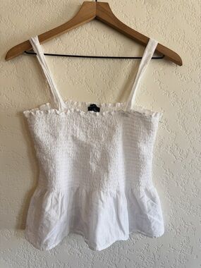 American Eagle | white ruched tank top | M